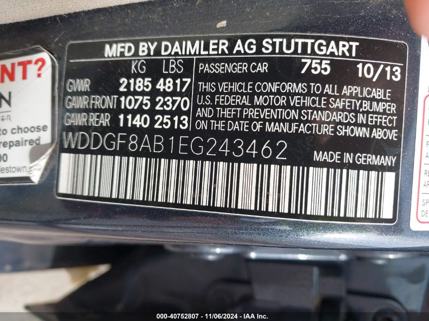 VIN WDDGF8AB1EG243462 2014 Mercedes-Benz C 300, C 3... no.9