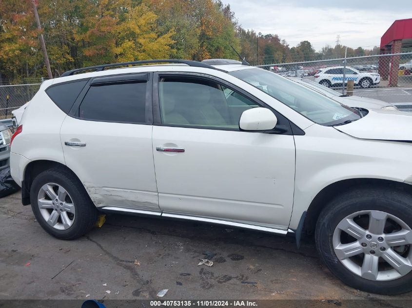 2006 Nissan Murano Sl VIN: JN8AZ08T66W428822 Lot: 40753135