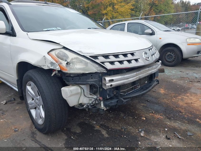 2006 Nissan Murano Sl VIN: JN8AZ08T66W428822 Lot: 40753135