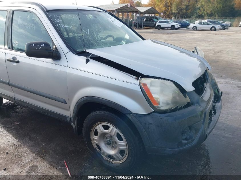 2006 Honda Cr-V Lx VIN: SHSRD68586U401801 Lot: 40753391