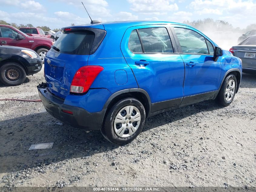 2016 Chevrolet Trax 1Ls VIN: KL7CJKSB6GB647809 Lot: 40753434