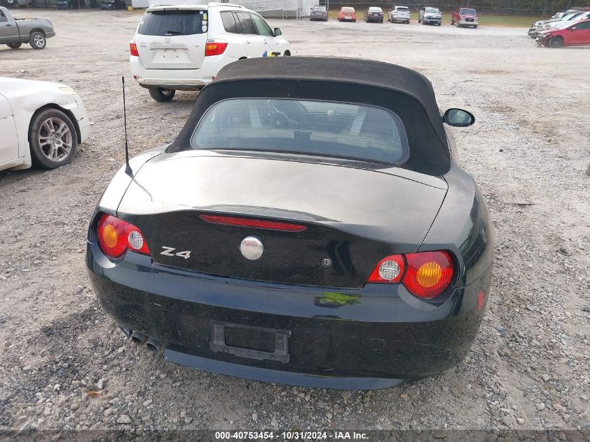 2003 BMW Z4 2.5I VIN: 4USBT33473LS48288 Lot: 40753454