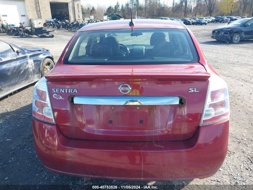 2012 Nissan Sentra 2.0 Sl VIN: 3N1AB6AP0CL697323 Lot: 40753526