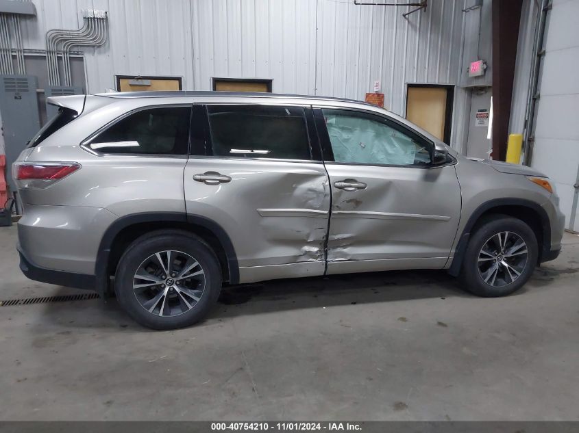 2016 Toyota Highlander Xle V6 VIN: 5TDJKRFH8GS277888 Lot: 40754210