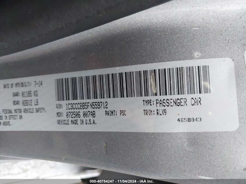 2015 CHRYSLER 200 S - 1C3CCCBB5FN559712