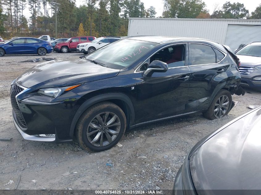 2017 Lexus Nx 200T F Sport VIN: JTJBARBZXH2141239 Lot: 40754525