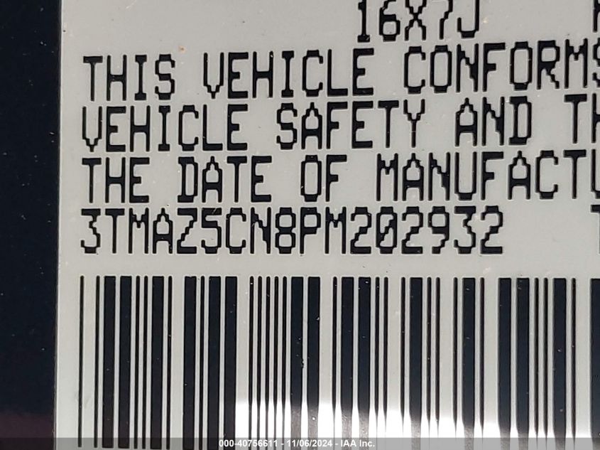 2023 Toyota Tacoma Sr5 V6 VIN: 3TMAZ5CN8PM202932 Lot: 40756611