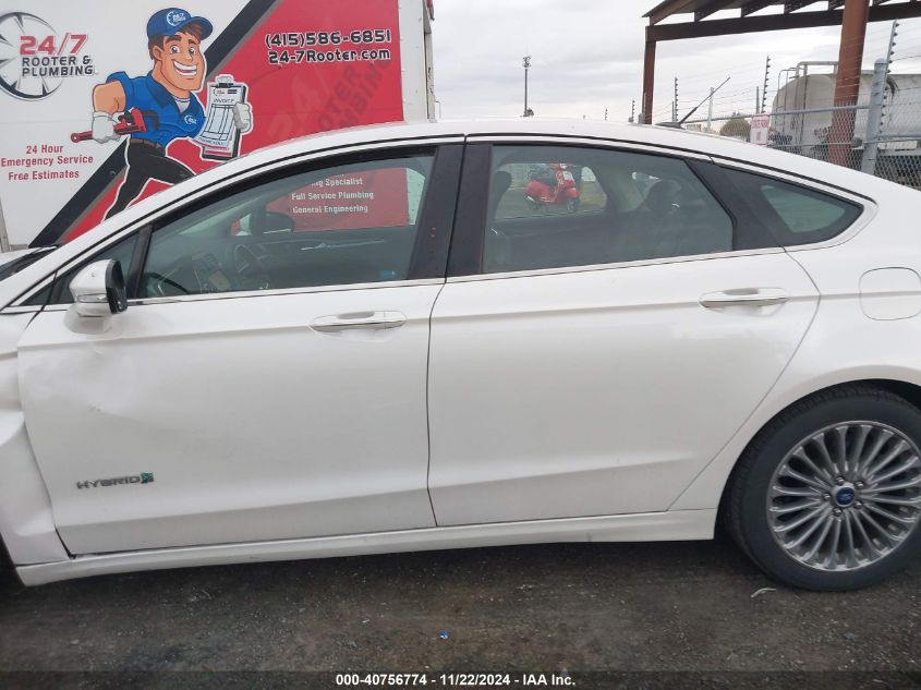 2013 Ford Fusion Hybrid Titanium VIN: 3FA6P0RU5DR292154 Lot: 40756774