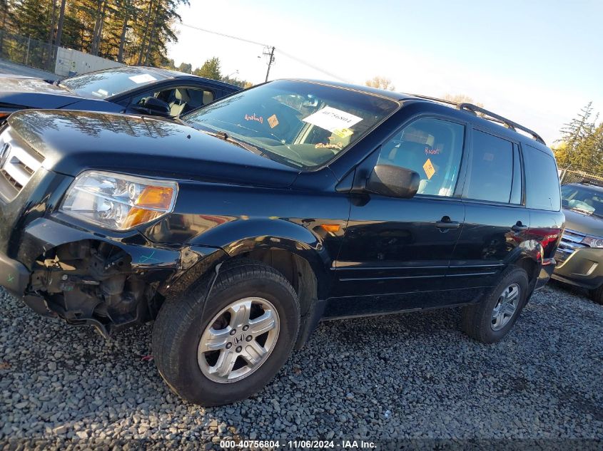 2006 Honda Pilot Lx VIN: 2HKYF181X6H534199 Lot: 40756804