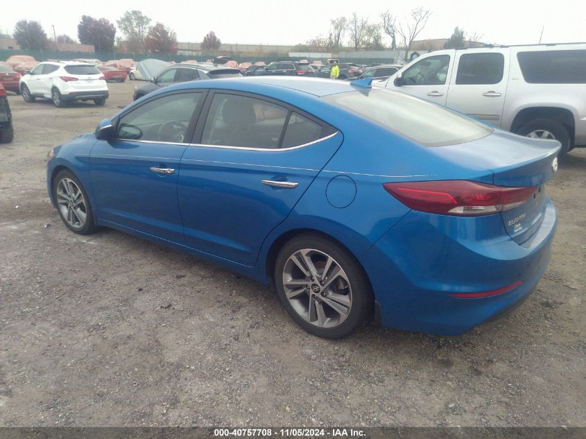 2017 HYUNDAI ELANTRA LIMITED - KMHD84LFXHU262268