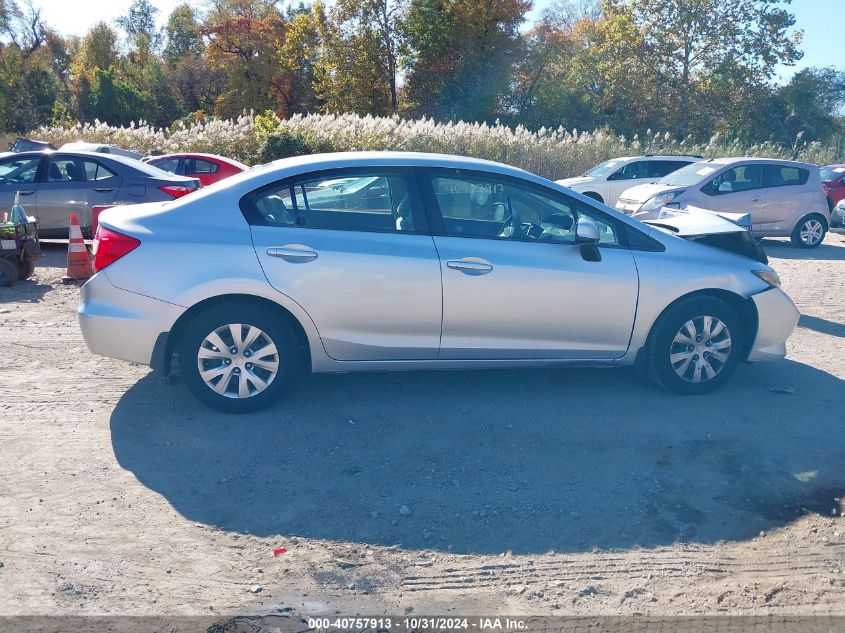 2012 Honda Civic Lx VIN: 2HGFB2F52CH521256 Lot: 40757913