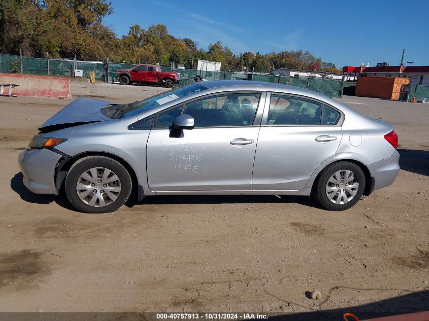 2012 Honda Civic Lx VIN: 2HGFB2F52CH521256 Lot: 40757913