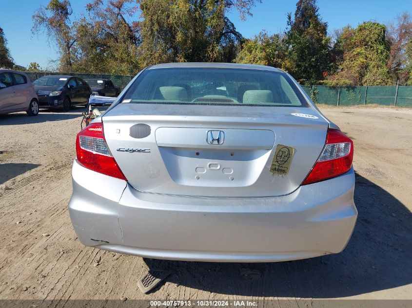 2012 Honda Civic Lx VIN: 2HGFB2F52CH521256 Lot: 40757913