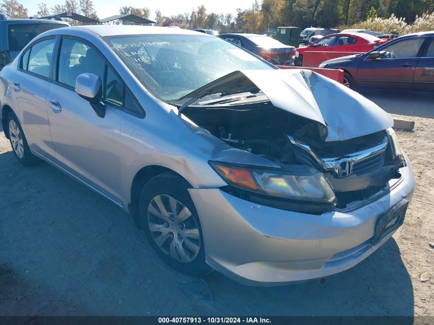 2012 Honda Civic Lx VIN: 2HGFB2F52CH521256 Lot: 40757913