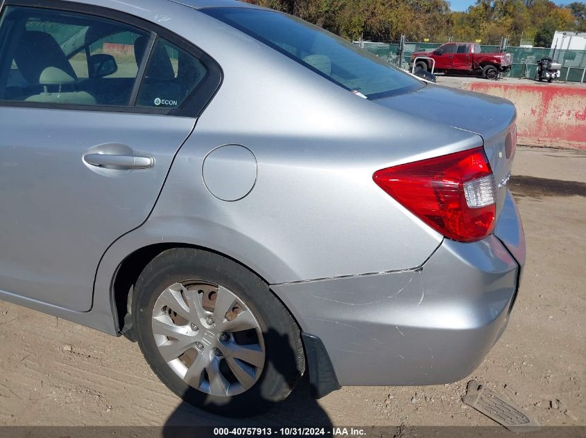 2012 Honda Civic Lx VIN: 2HGFB2F52CH521256 Lot: 40757913