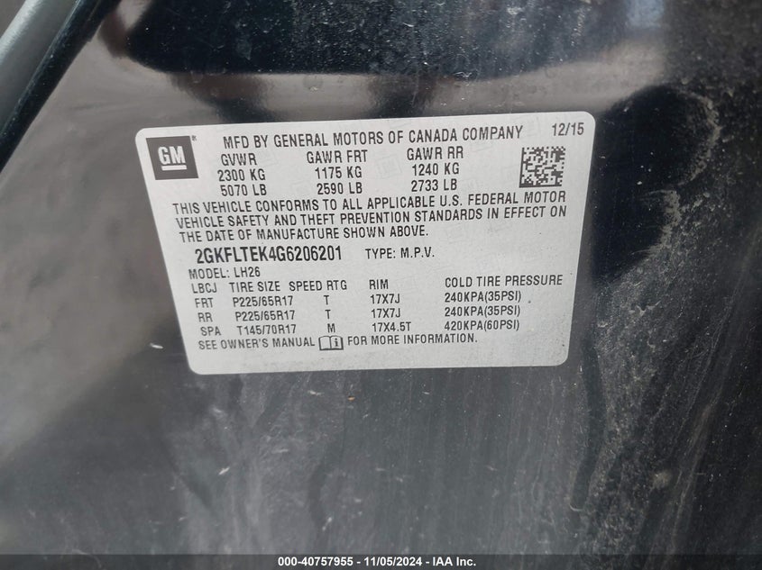 2016 GMC TERRAIN SLE-2 - 2GKFLTEK4G6206201