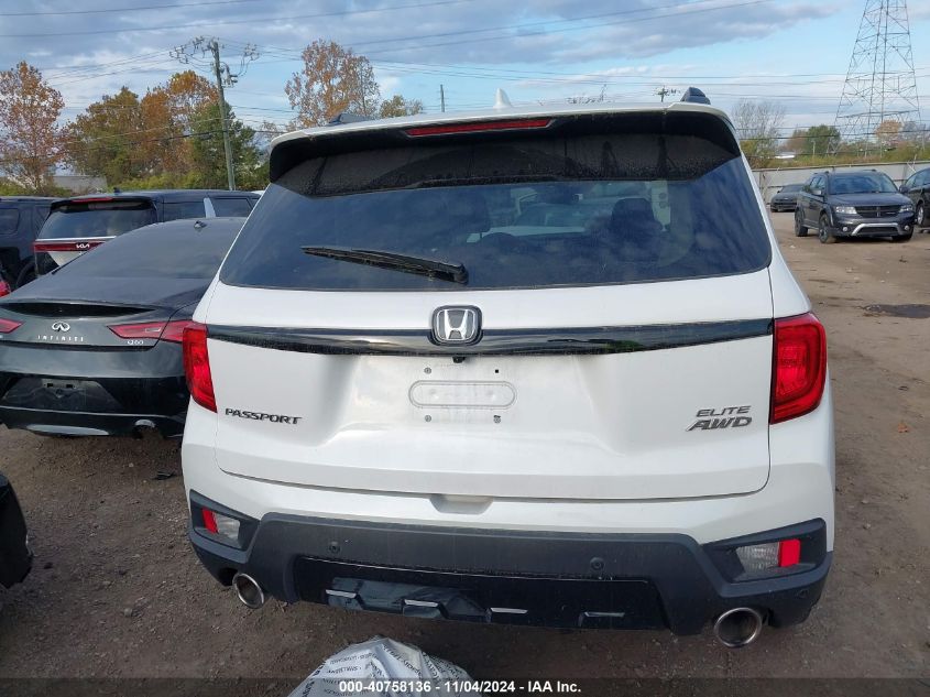 2023 Honda Passport Elite VIN: 5FNYF8H07PB022738 Lot: 40758136