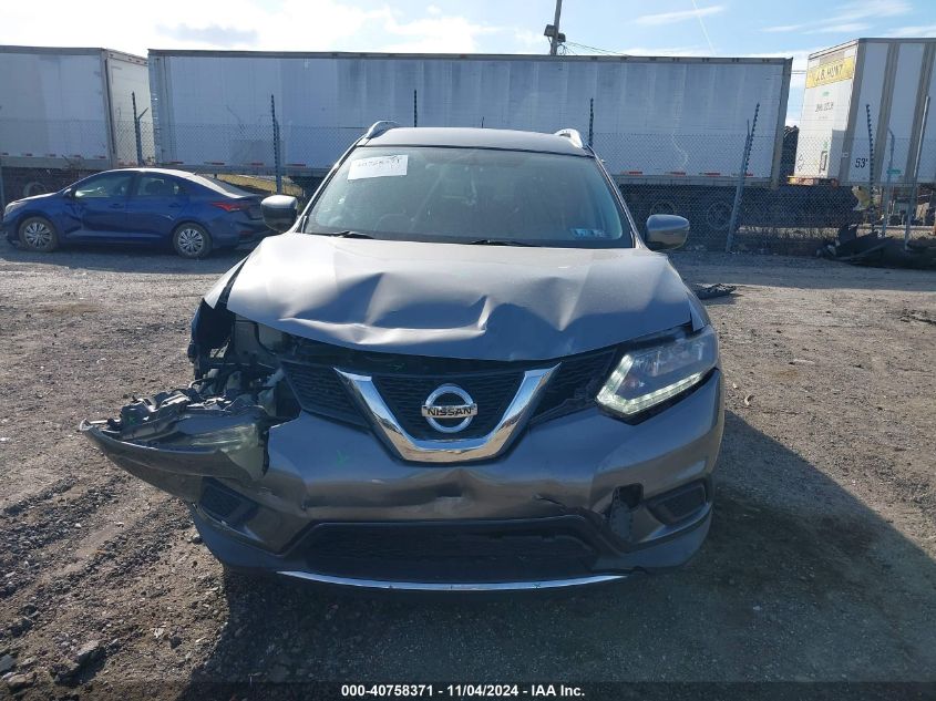 2016 Nissan Rogue Sv VIN: KNMAT2MV7GP605101 Lot: 40758371