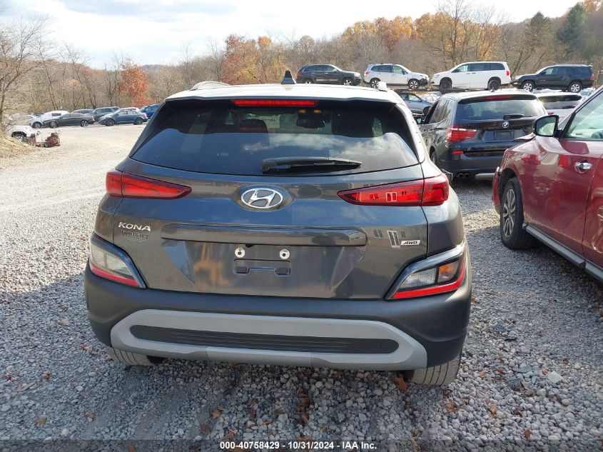 2022 Hyundai Kona Sel VIN: KM8K3CAB7NU786828 Lot: 40758429