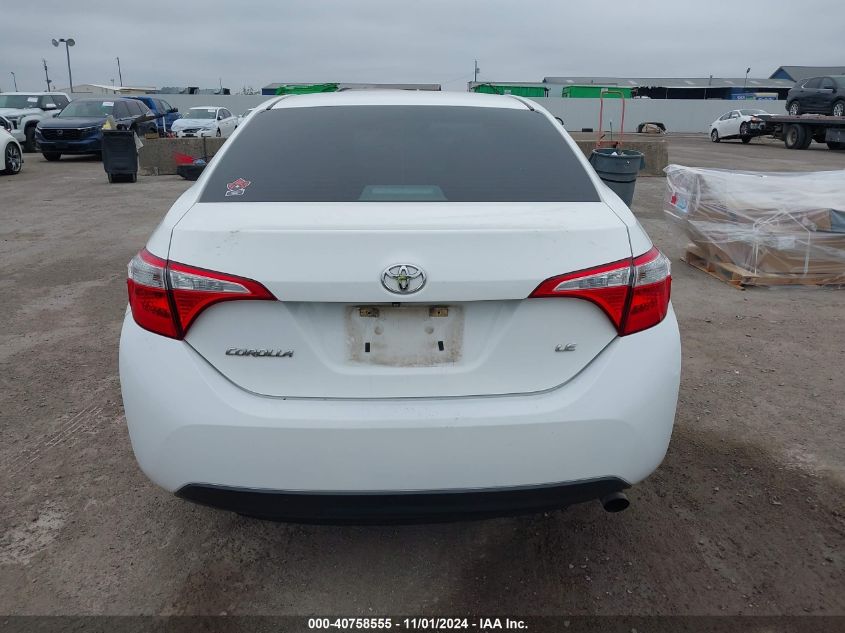 2016 Toyota Corolla Le VIN: 5YFBURHE4GP481064 Lot: 40758555