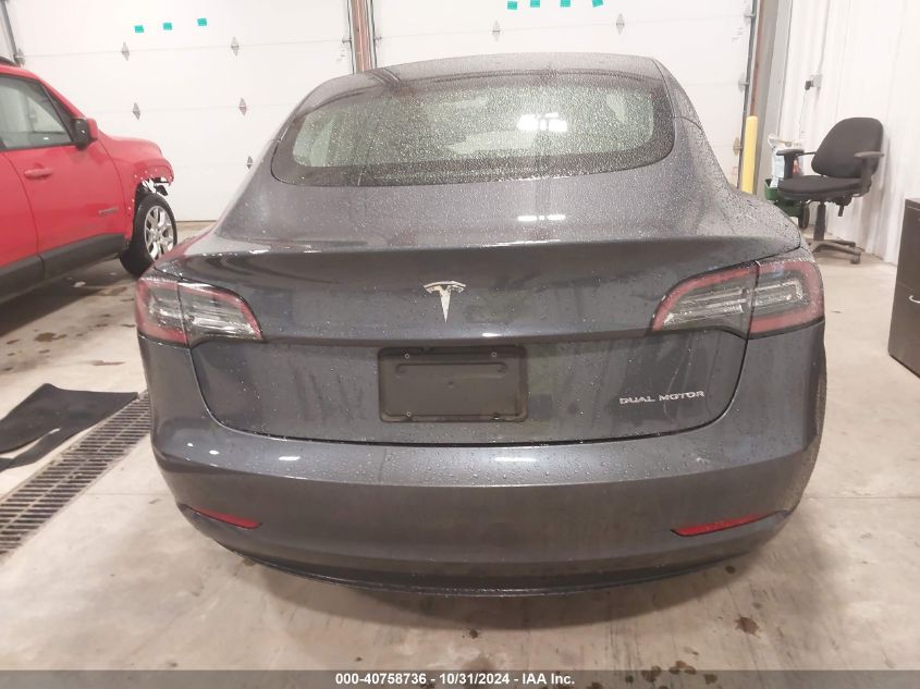 2022 Tesla Model 3 Long Range Dual Motor All-Wheel Drive VIN: 5YJ3E1EB3NF108765 Lot: 40758736