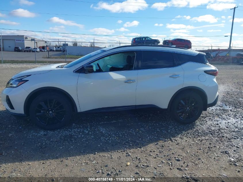 2022 Nissan Murano Sv Intelligent Awd VIN: 5N1AZ2BS9NC130235 Lot: 40758749