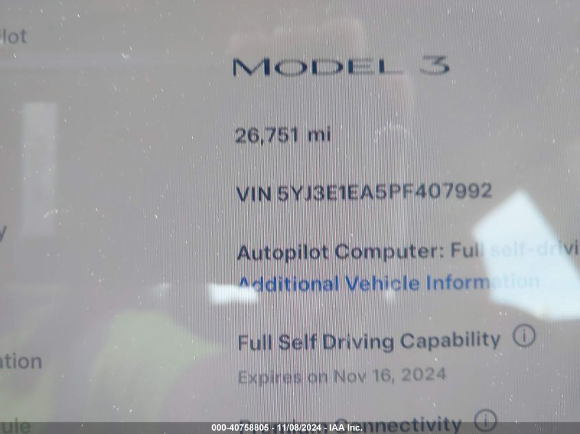 2023 TESLA MODEL 3 REAR-WHEEL DRIVE - 5YJ3E1EA5PF407992