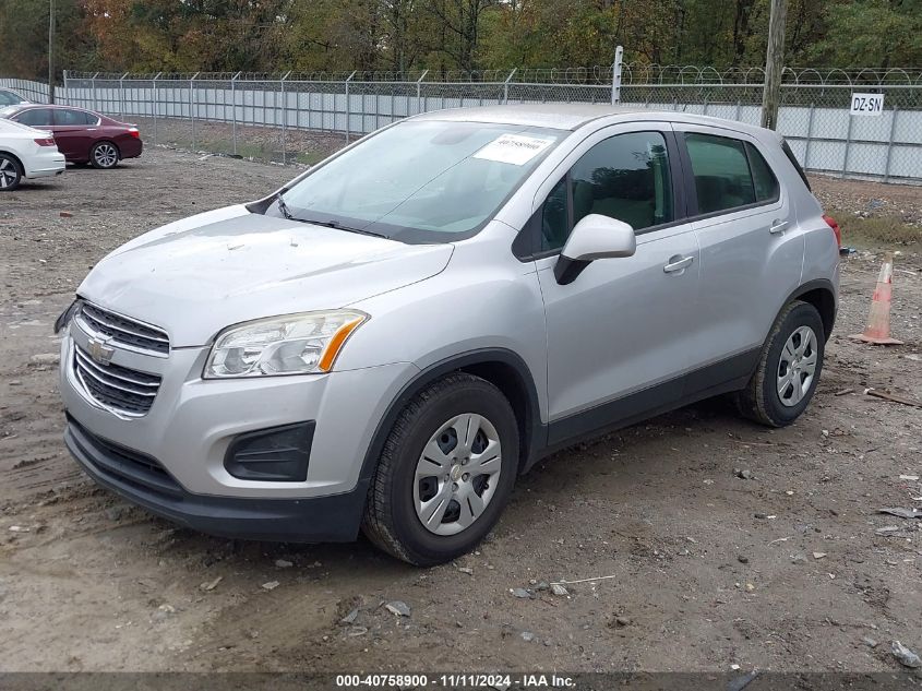 VIN 3GNCJKSB2GL250526 2016 Chevrolet Trax, 1LS no.2