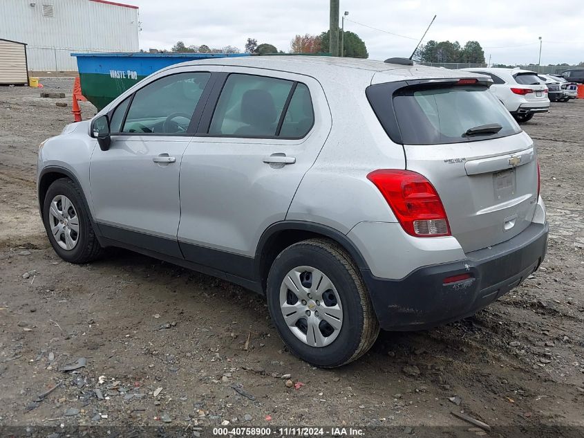 VIN 3GNCJKSB2GL250526 2016 Chevrolet Trax, 1LS no.3