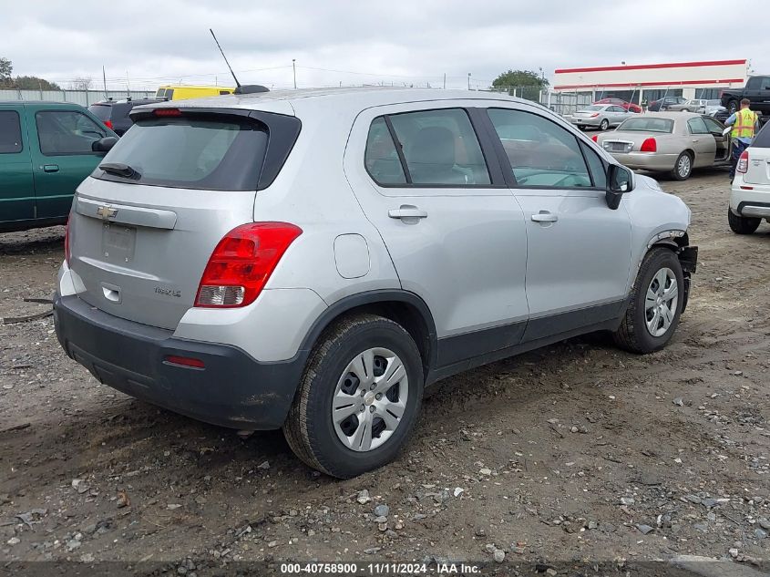 VIN 3GNCJKSB2GL250526 2016 Chevrolet Trax, 1LS no.4