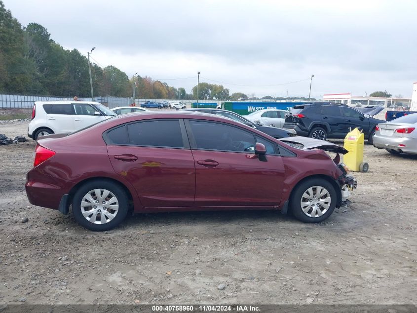 2012 Honda Civic Lx VIN: 19XFB2F56CE078622 Lot: 40758960