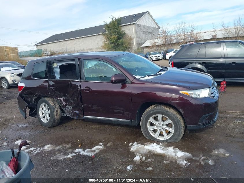 2013 Toyota Highlander Base V6 (A5) VIN: 5TDBK3EH7DS272664 Lot: 40759100