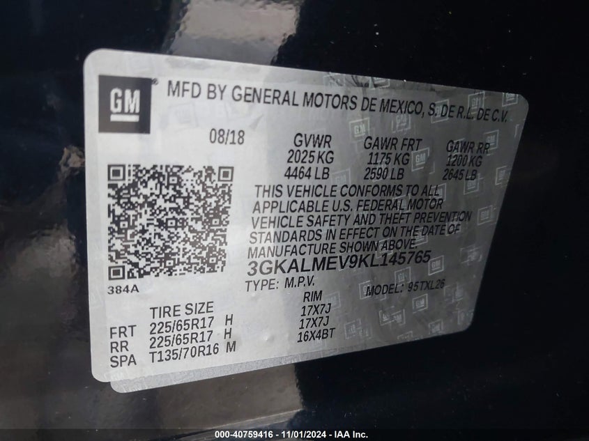 2019 GMC TERRAIN SLE - 3GKALMEV9KL145765