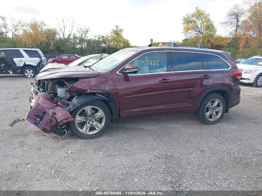 2018 Toyota Highlander Limited VIN: 5TDDZRFHXJS906020 Lot: 40759485