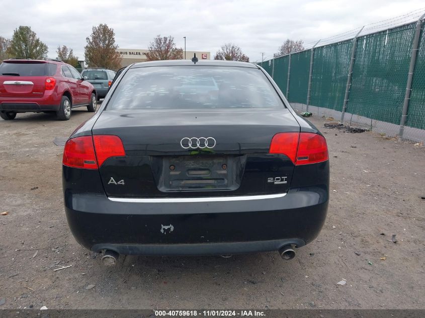 2007 Audi A4 2.0T VIN: WAUDF78E77A099720 Lot: 40759618