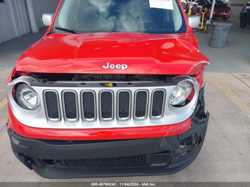 2017 Jeep Renegade Limited Fwd VIN: ZACCJADB7HPF77772 Lot: 40760242