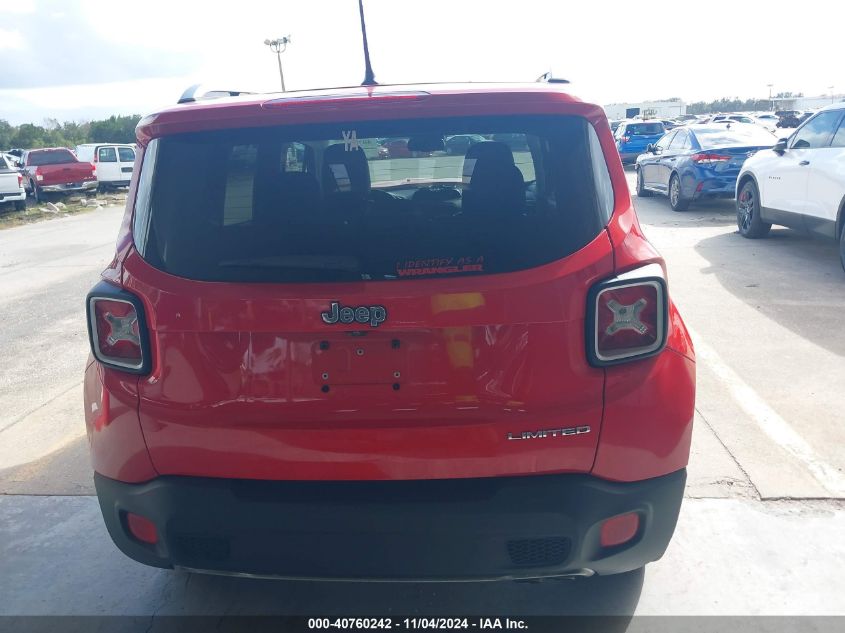 2017 Jeep Renegade Limited Fwd VIN: ZACCJADB7HPF77772 Lot: 40760242