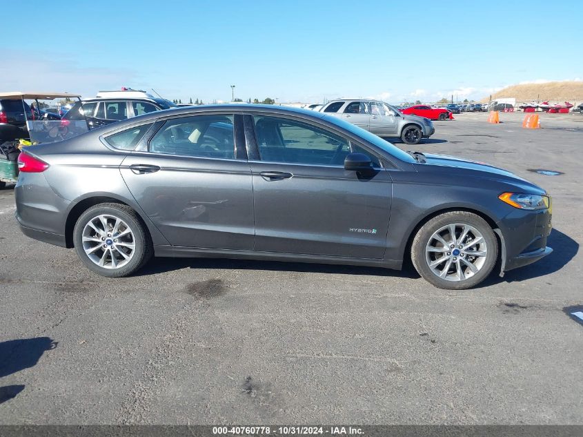 2017 Ford Fusion Hybrid Se VIN: 3FA6P0LU3HR323948 Lot: 40760778