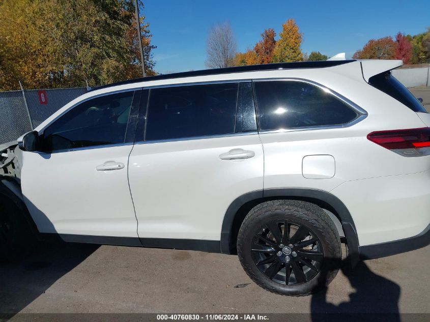 2019 Toyota Highlander Se VIN: 5TDJZRFH4KS612570 Lot: 40760830