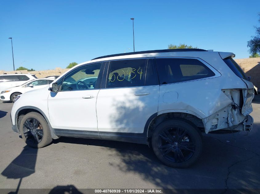 2022 Honda Pilot 2Wd Special Edition VIN: 5FNYF5H25NB025389 Lot: 40760939