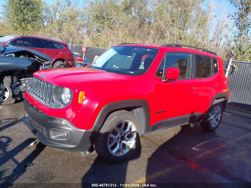 2016 Jeep Renegade Latitude VIN: ZACCJABT2GPD91874 Lot: 40761313