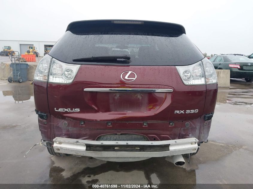 2004 Lexus Rx 330 Base (A5) VIN: JTJGA31U240038511 Lot: 40761598