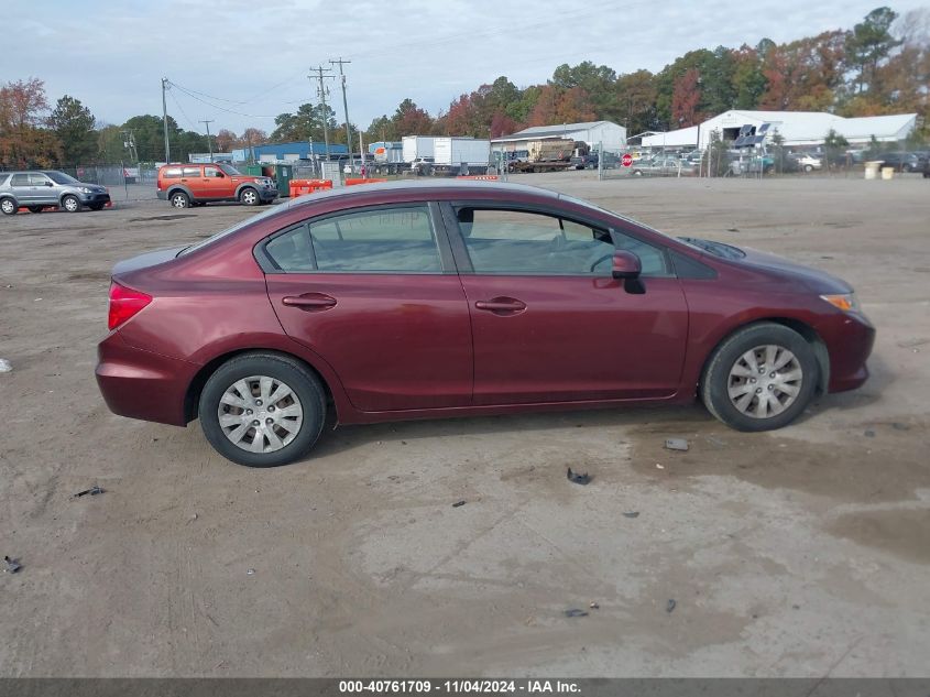 2012 Honda Civic Lx VIN: JHMFB2F55CS000960 Lot: 40761709