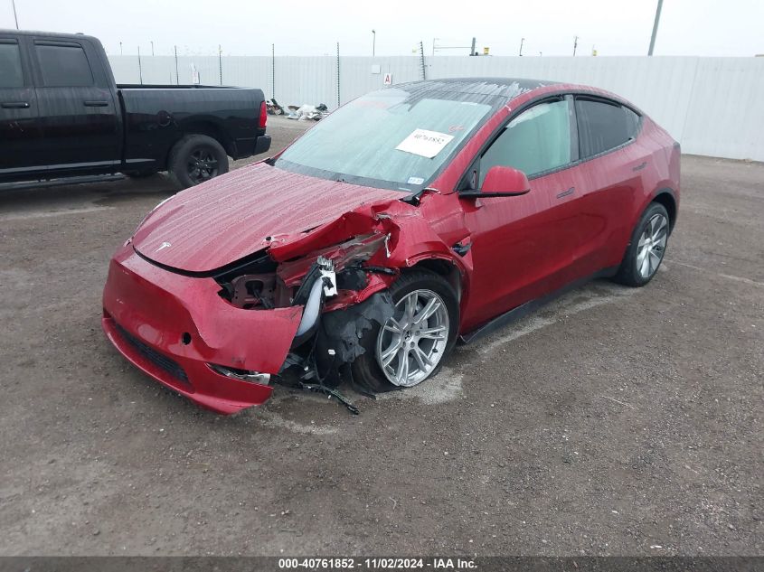 2024 Tesla Model Y Long Range Dual Motor All-Wheel Drive VIN: 7SAYGDEE0RA255644 Lot: 40761852