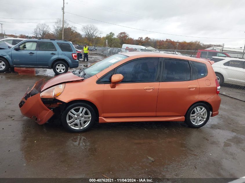 2008 Honda Fit Sport VIN: JHMGD38688S020833 Lot: 40762021