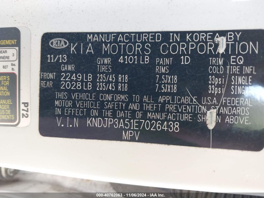 VIN KNDJP3A51E7026438 2014 KIA SOUL no.9