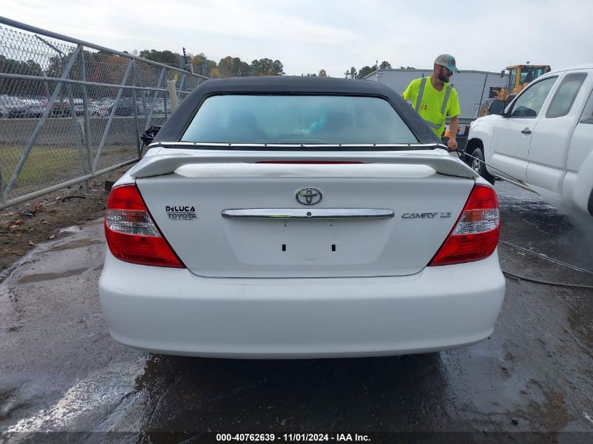 2002 Toyota Camry Le VIN: 4T1BE32K02U031122 Lot: 40762639