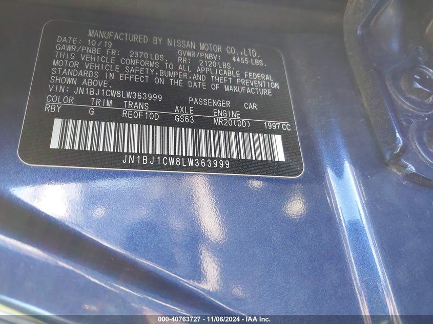 2020 NISSAN ROGUE SPORT S AWD XTRONIC CVT - JN1BJ1CW8LW363999