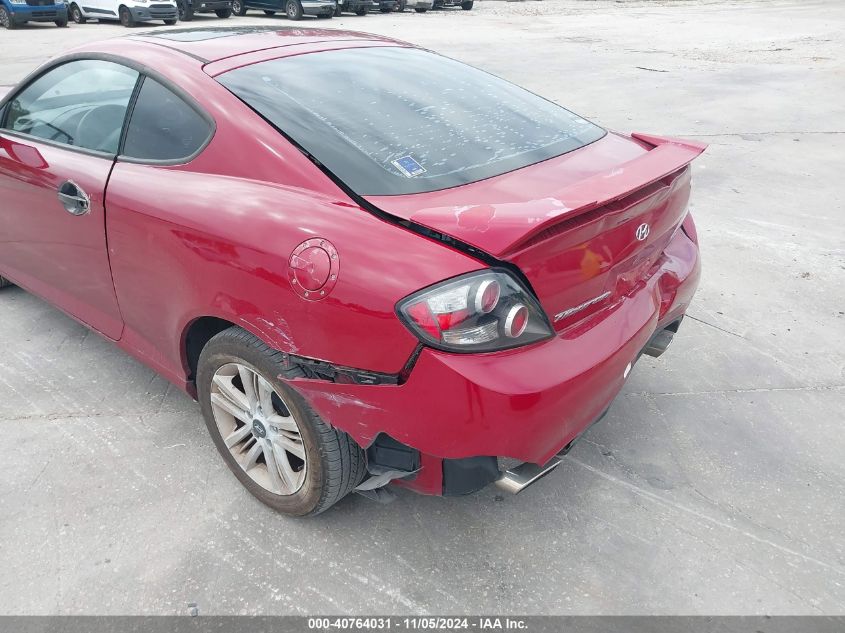 2008 Hyundai Tiburon Gs VIN: KMHHM66D68U277918 Lot: 40764031