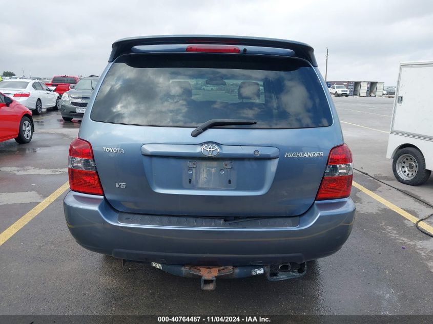 2006 Toyota Highlander V6 VIN: JTEDP21A160096158 Lot: 40764487